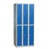 Casier vestiaire collectivité 6 cases bleu- fermeture cadenas