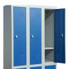 Casier vestiaire collectivité 6 cases bleu- fermeture cadenas