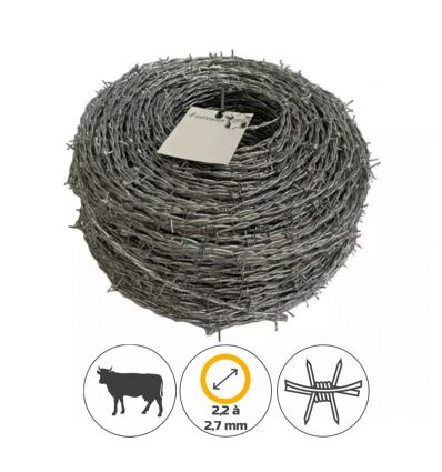 Ronce Acier Doux Galva Fil barbelé Cloture à vaches