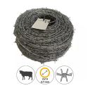 Photo : Fil barbelé Cloture Acier Doux 2,2 x 4 x 10 - Galvanisation standard - 100 mètres