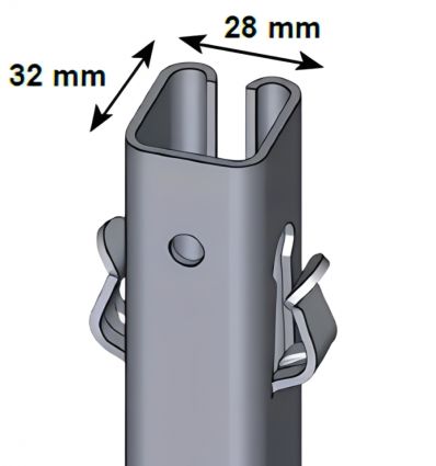 Piquet vigne galvanisé​ intermédiaire en U 28 x 32 avec linguets