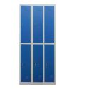 Photo : Vestiaire Multicases Gris RAL 7035 / Bleu RAL 5010 - Serrure - 6 cases