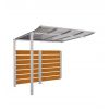 Abri vélo complémentaire, RAL 7044, bardage de fond chêne clair