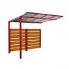 Abri vélo complémentaire, RAL 3004, bardage de fond chêne clair