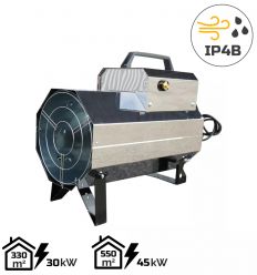 Canon chaleur gaz allumage automatique en inox 30 kW ou 45 kW