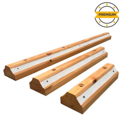 3 longueurs des butées de parking bois 