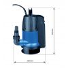 Dimensions pompe eau immergée 550W en PVC
