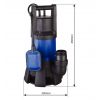 Dimensions pompe eau immergée 1300W en PVC