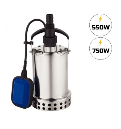 Pompe à eau immergée automatique en inox de 550W ou 750W