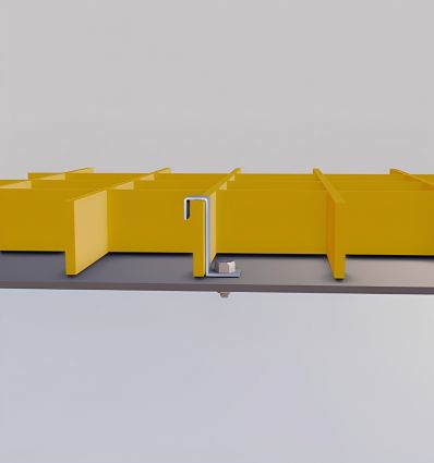 Modèle L de fixation pour caillebotis en PRV