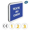 Photo : C50 - Panneau d'indications diverses 350 x 350 mm  (2 rails au dos) - Classe 1 (T1) - Dos brut - Bleu