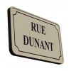 Plaque de rue bleue en aluminium écriture Clarendon