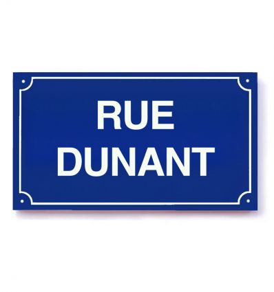 Plaque de rue personnalisée émaillée fixation poteau face arrière