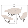 Table pique-nique bois ronde dimensions standard