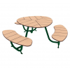 Table de pique-nique en bois ronde standard Vert mousse RAL 6005