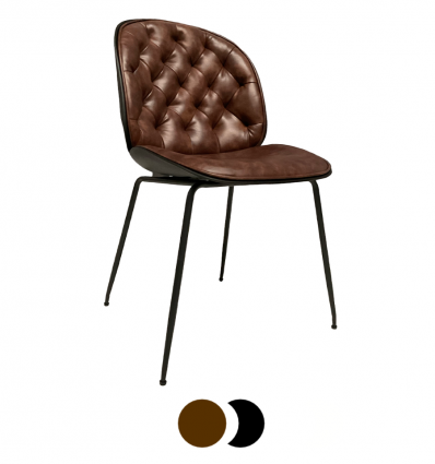 Chaise chester vintage avec coque polypropylène