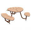 Table pour pic nic bois ronde PMR Aspect Corten (brun rouille)