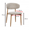 Chaise Kyoto taupe dimensions