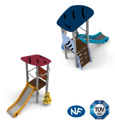 Structure toboggan acier 1 à 6 ans