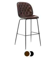 Chaise haute de bar vintage cuir