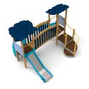 Photo : Structure de Jeux Extérieur Bois Aqua - Par scellement béton - 2 éléments