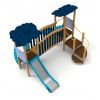 Structure de Jeux Extérieur Bois 2 toboggans Aqua