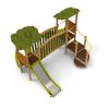 Structure de Jeux Extérieur Bois 2 toboggans terra