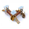 Structure de Jeux exterieur Bois 3 toboggans Elegance