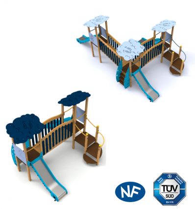 Structure de Jeux Extérieur Bois 1 à 6 ans