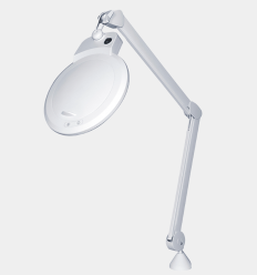 Lampe loupe industrielle bras articulé avec couvercle lentille