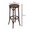 Dimensions d'un tabouret de bar finition noyer
