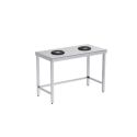 Photo : Table inox avec trou vide ordure 2 flux - Non