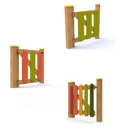 Portillon aire de jeux bois multicolore