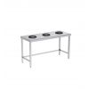 Table inox avec trou vide ordure 3 flux