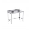 Table inox avec trou vide ordure 2 flux murale