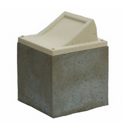 Cavurne béton avec porte inclinée vanille