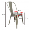 Chaise métal insdustriel girs dimensions