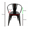 Fauteuil métal insdustriel noir dimensions