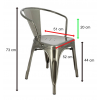 Fauteuil métal insdustriel gris dimensions