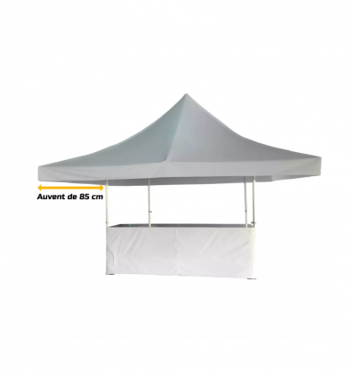 Barnum buvette pliant avec comptoir en aluminium et jupe blanche