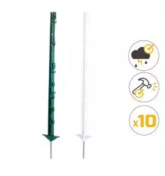 Piquet plastique pour cloture avec passe-fils