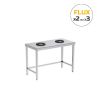 Table inox avec trou vide ordure 2 ou 3 flux