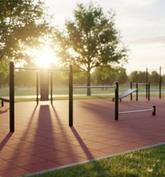 Mise en situation module de barre pour pompes street workout