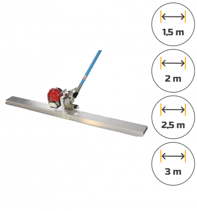 Règle vibrante béton thermique 1,5 m ; 2 m ; 2,5 m ; 3 m