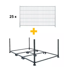 Rack de Stockage pour clotûres grillagées + 25 x clôtures