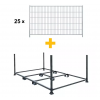 Rack de Stockage pour clotûres grillagées + 25 x clôtures