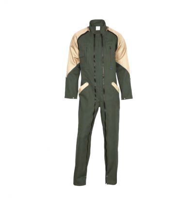 combinaison de travail agricole en coton manches amovibles verte et beige