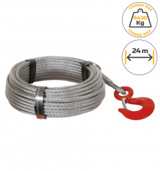 Câble de treuil en acier de 24 mètres