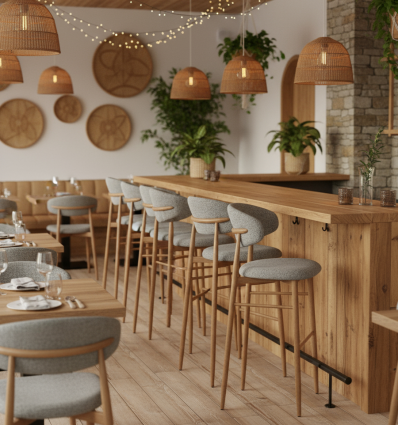 Chaise haute kyoto taupe bar