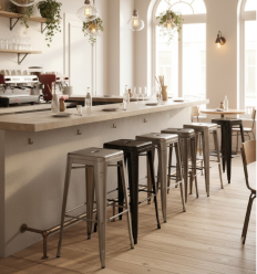 Tabouret industriel noir